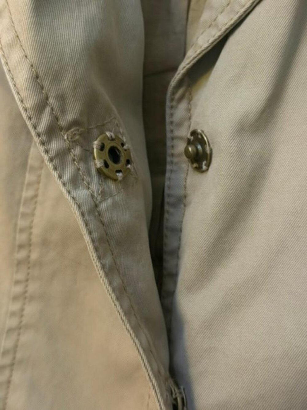 Ann Taylor Khaki Safari Jacket-100% Cotton-Size PL - Picture 6 of 9